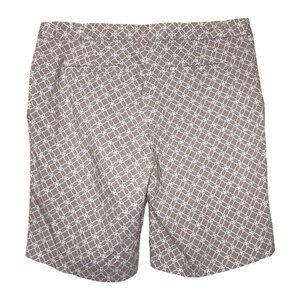 𝅺new - MARIO SERRANI Bermuda Shorts Tan & White w/ Zipper Front - SIZE 10